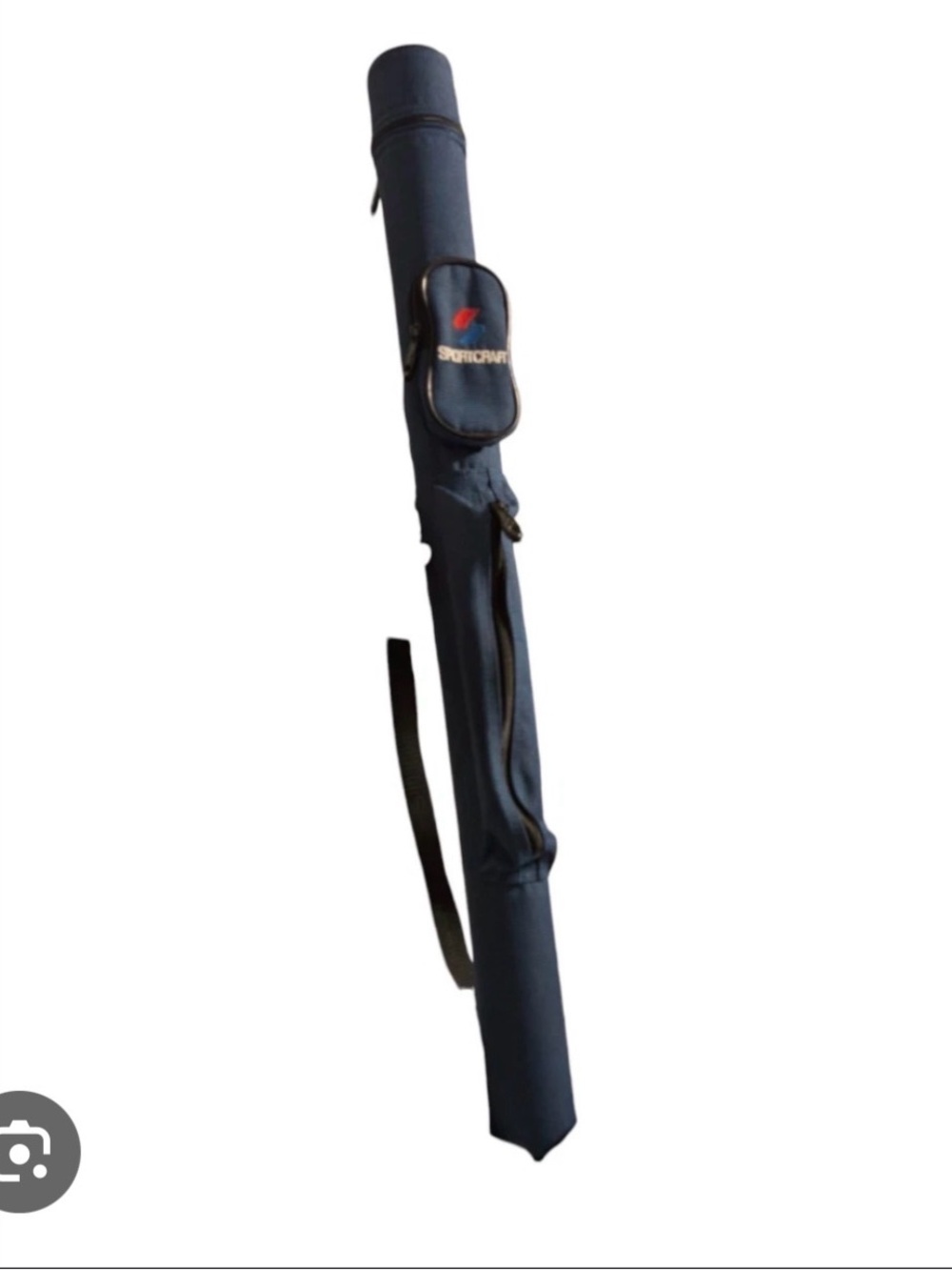 Sportcraft Pool Cue Case Hard Shell Billiards Stick Holder Blue Pocket Strap Zip